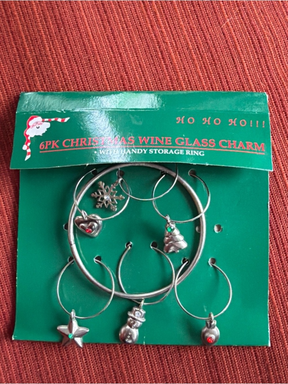 Christmas 6 Pack Wine Glass Charms